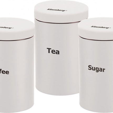 Voorraadpotten set - koffie, thee, suiker - Wit