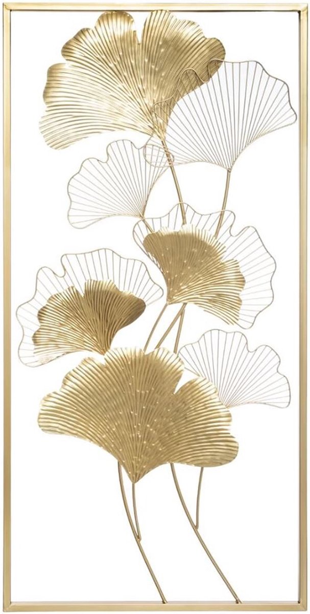 Wall decoration - Gold  metal Ginkgo leaves - 50x100cm