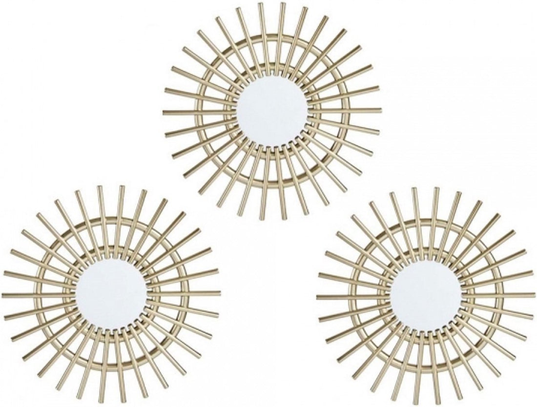 Wall mirror - Round wall mirror - Set of 3 - Spike mirror - 25 ∅