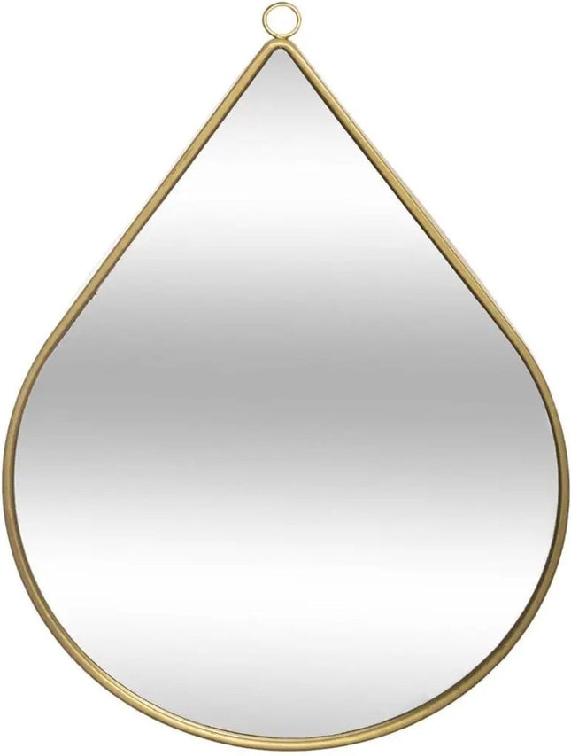 Spiegel/wandspiegel druppel 39 x 28 cm metaal goud
