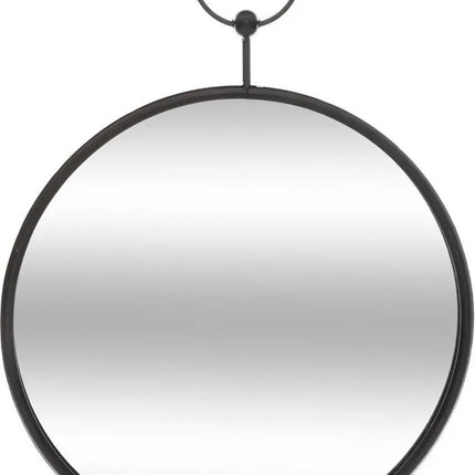 Wandspiegel rond D30 cm metaal zwart