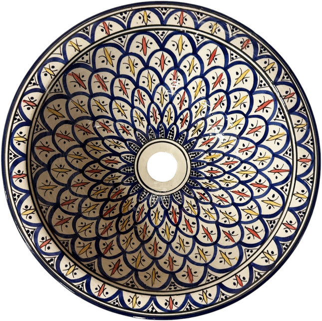 Handgemaakte Marokkaanse Waskom Marrakech 40cm