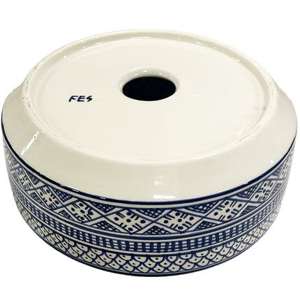 Marokkaanse keramische waskom 28 cm blauw