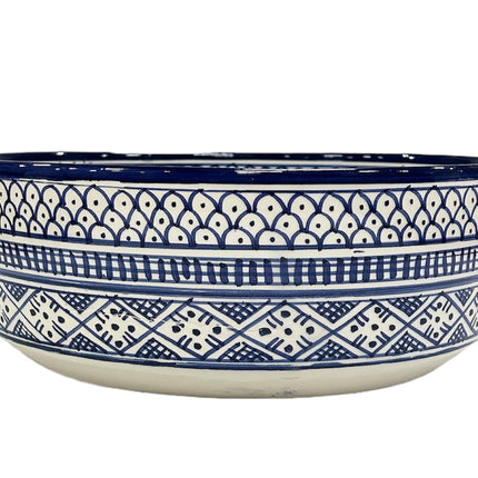 Marokkaanse keramische waskom 28 cm blauw