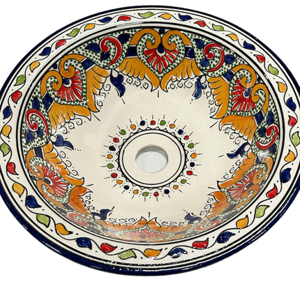 Marokkaanse Aardewerk waskom  (opbouw) wasbak Ø 40 cm