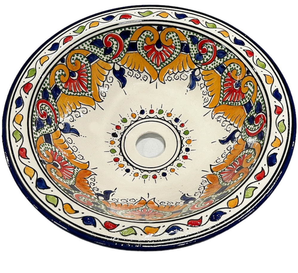 Vasque à poser en céramique marocaine Ø 40 cm