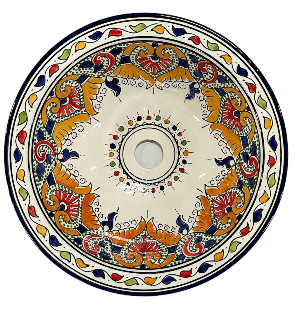 Vasque à poser en céramique marocaine Ø 40 cm