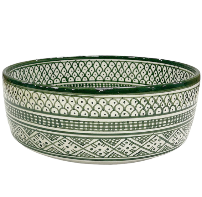 Marokkaanse keramische waskom 35 cm lichtgroen