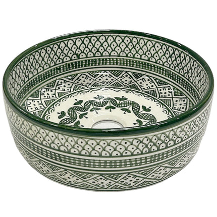 Marokkaanse keramische waskom 35 cm lichtgroen