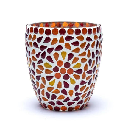Mosaïek Waxinelichthouder Rood & Geel – 10cm