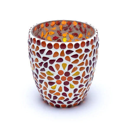 Mosaïek Waxinelichthouder Rood & Geel – 10cm