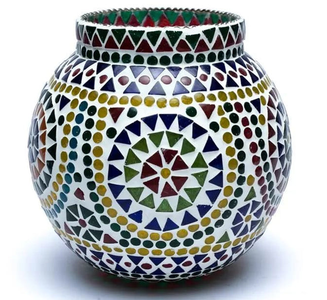 Mozaïek theelichthouder multicolour 18 CM