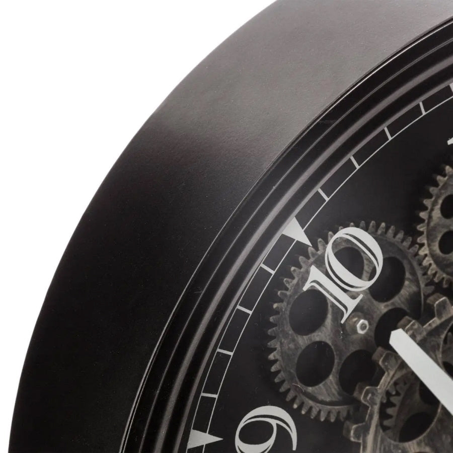 Industrial wall clock with moving gears - Ø37 cm