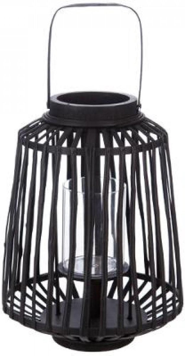 lantern - lantern - rattan - black - height 40 cm