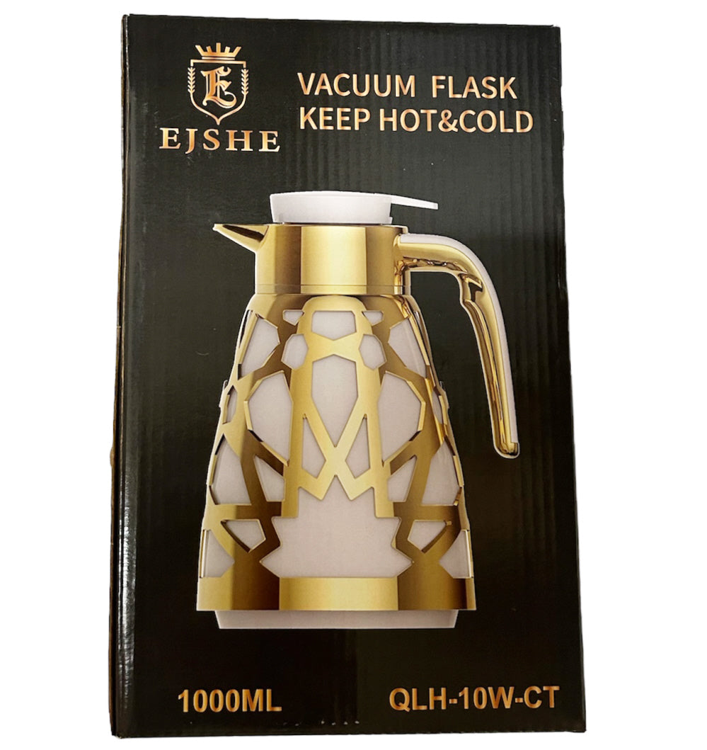 Oosterse thermoskan 1 liter met gouden details – goud-zwart of goud-wit – foto 6