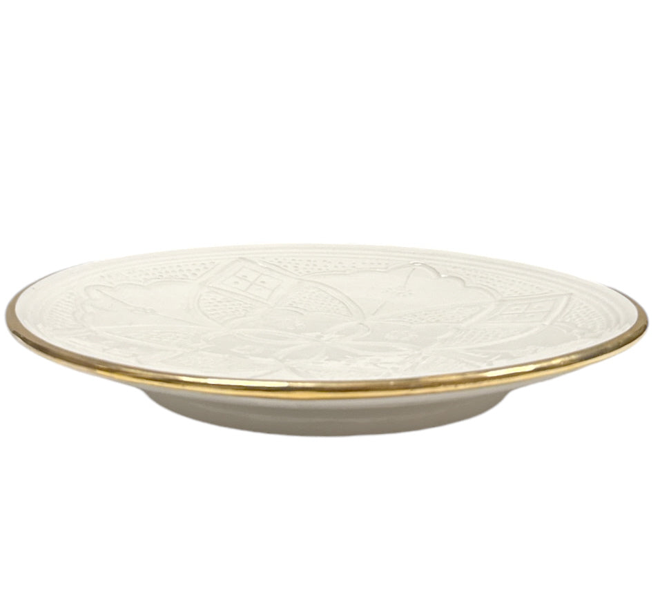 Marokkaans plat bord Empreinte – wit met 12 karaat gouden rand, Ø 17 tot 30 cm – foto 19