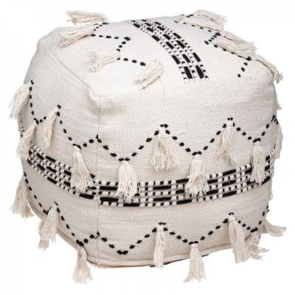 White cotton pouf