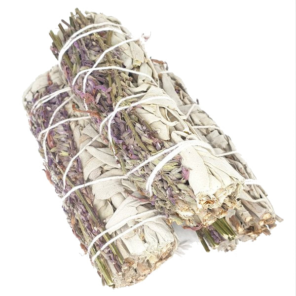 Witte salie smudge met lavendel S set van 2