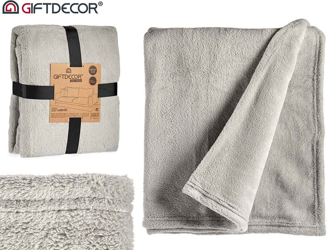 Throw ▪ Throw blanket ▪ Grey / Light grey ▪ Fleece blanket ▪ 125x150cm