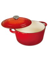 Kinghoff 1612 - gietijzeren braadpan - ovaal - 33cm - 6,2L - rood - emaille