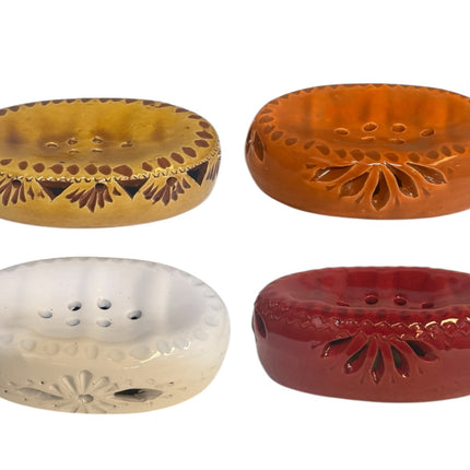 Handgemaakte Aardewerken Zeephouder – 13 x 9 cm – Traditioneel Design