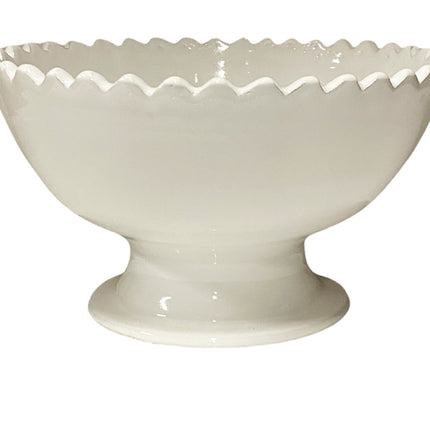 keramiek schaal zigzag op voet