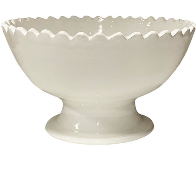 keramiek schaal zigzag op voet