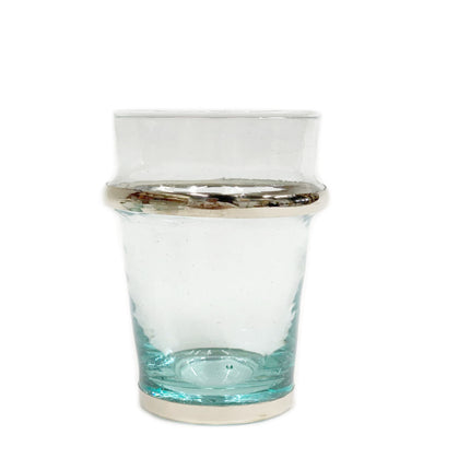 Marokkaans beldi glas zilver 8 cm