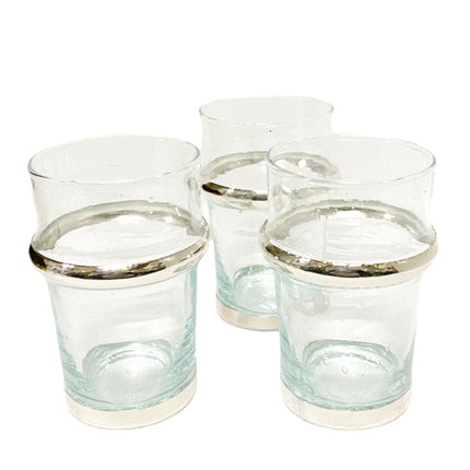 Marokkaans beldi glas zilver 8 cm