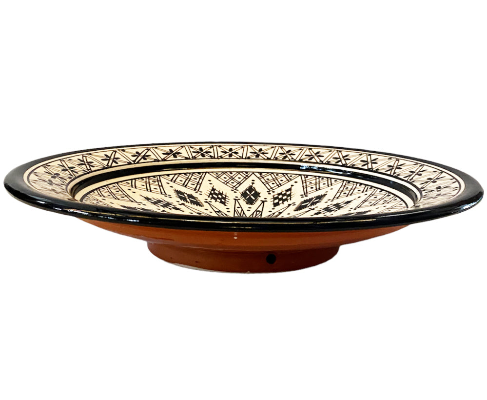 Plat marocain grand noir et blanc