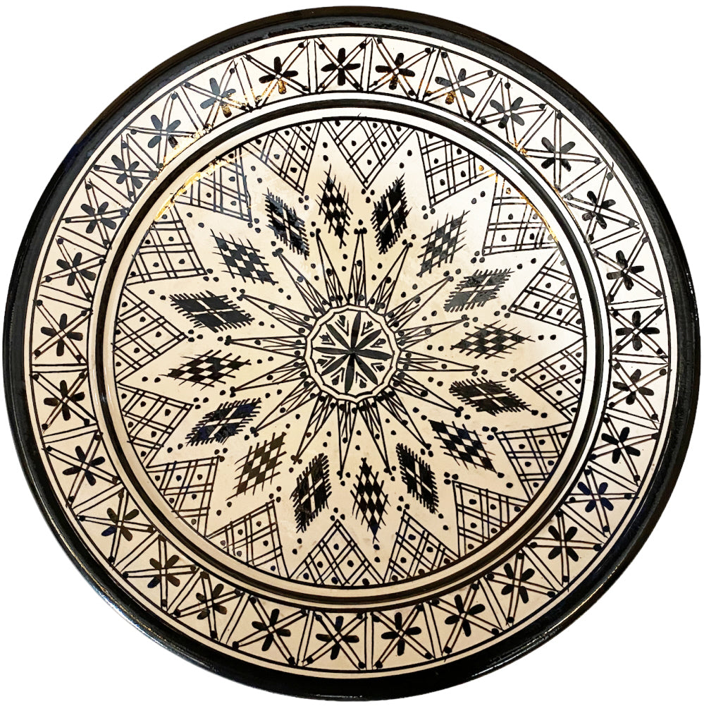 Plat marocain grand noir et blanc