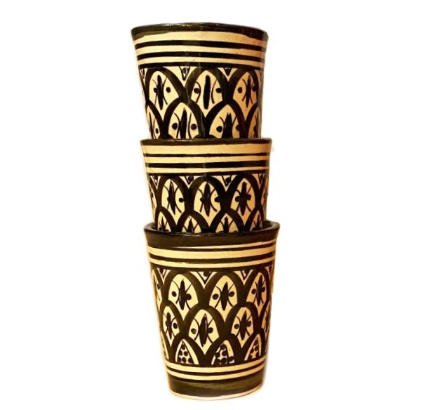 Tasses en poterie marocaine Safi