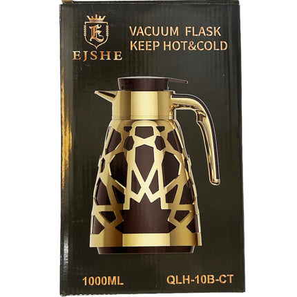 Thermoskan - Thermosflessen - 1L - Isoleerkan met gouden details