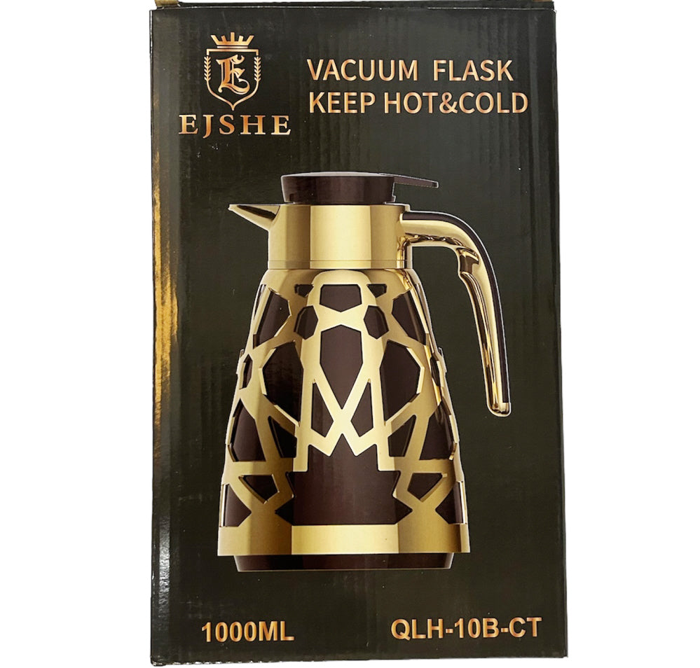 Oosterse thermoskan 1 liter met gouden details – goud-zwart of goud-wit – foto 5