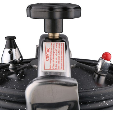 Zwarte snelkookpan 12 liter met anti-aanbak marble coating.