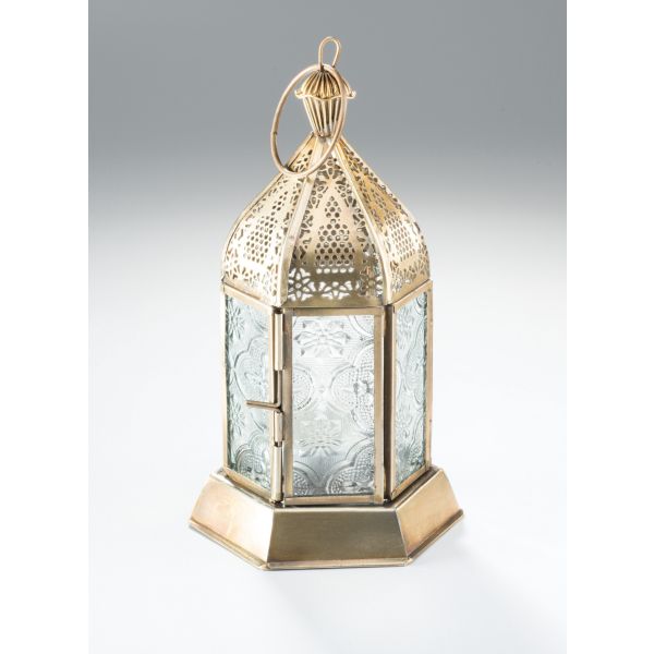Sinds Efficiënt homoseksueel Antiek koperen mini-lantaarn in Marokkaanse stijl