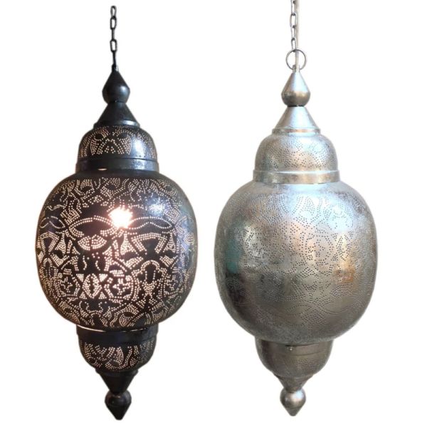 heks schedel Bovenstaande Marokkaanse filigrain arabia hanglamp zilver
