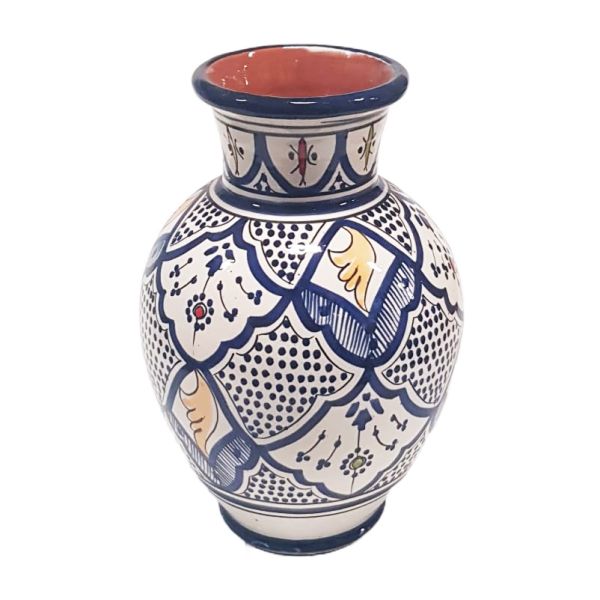 Kalmte Herkenning Seraph Marokkaanse vaas blauw-wit