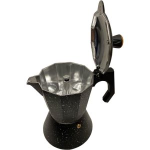 Espresso maker aluminium - percolator 12 kops – zwart