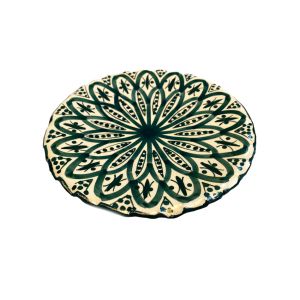 Aardewerk Marokkaanse bord groen 18 cm