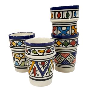 Marokkaanse Fes keramiek bekers - set 4 Multicolor 