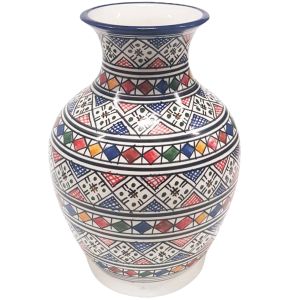 Handbeschilderde Marokkaanse vaas van keramiek 