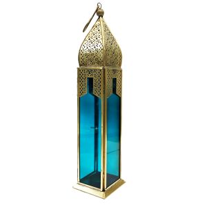 Marokkaans glas lantaarn blauw glas