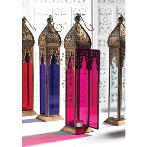 Lange Marokkaanse glazen lantaarn