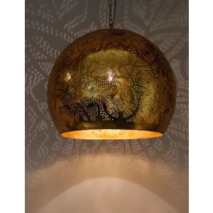 Oosterse hanglamp bol filigrain stijl XL - vintage goud