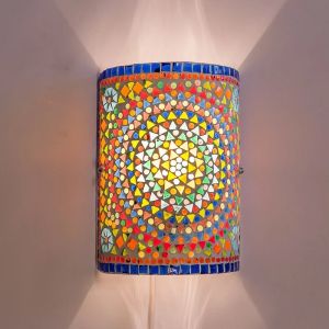 Oosterse wandlamp mozaïek – multi colour