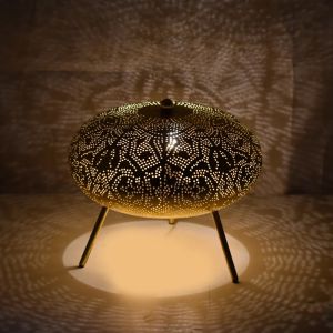 Oriëntaalse tafellamp filigrain style ufo - vintage gold 
