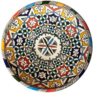 Handbeschilderde keramische schaal 35 cm
