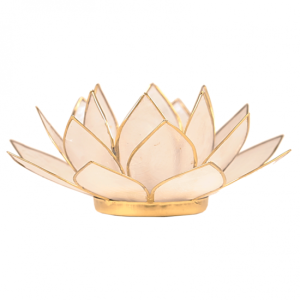 Lotus sfeerlicht naturel goudrand