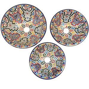 Marokkaanse waskom  FEZ-  handbeschilderd met kleurrijke patronen